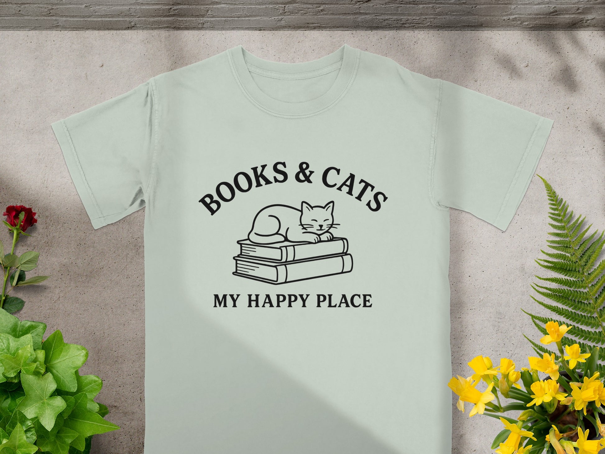 Books And Cats My Happy Place Graphic Shirt product type