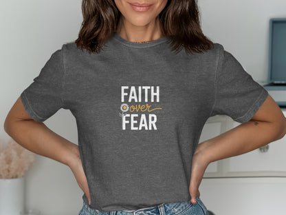 Faith Over Fear Inspirational Graphic T-Shirt product type