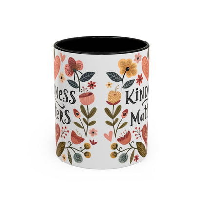 Kindness Matters Floral Mug with Colorful Flowers