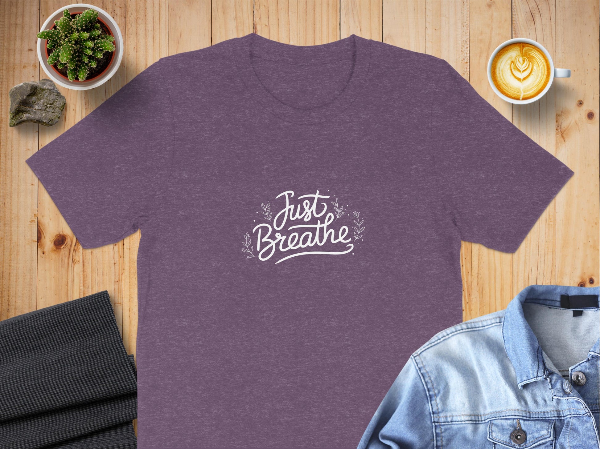 Just Breathe Inspirational Graphic Tee product