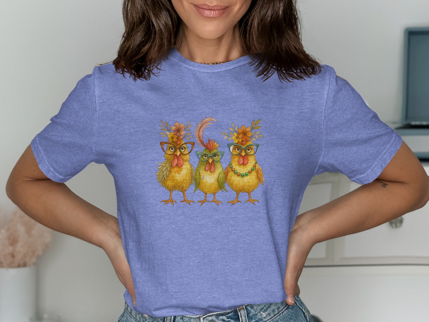 Funny Chickens Wearing Glasses Graphic T-shirt product
