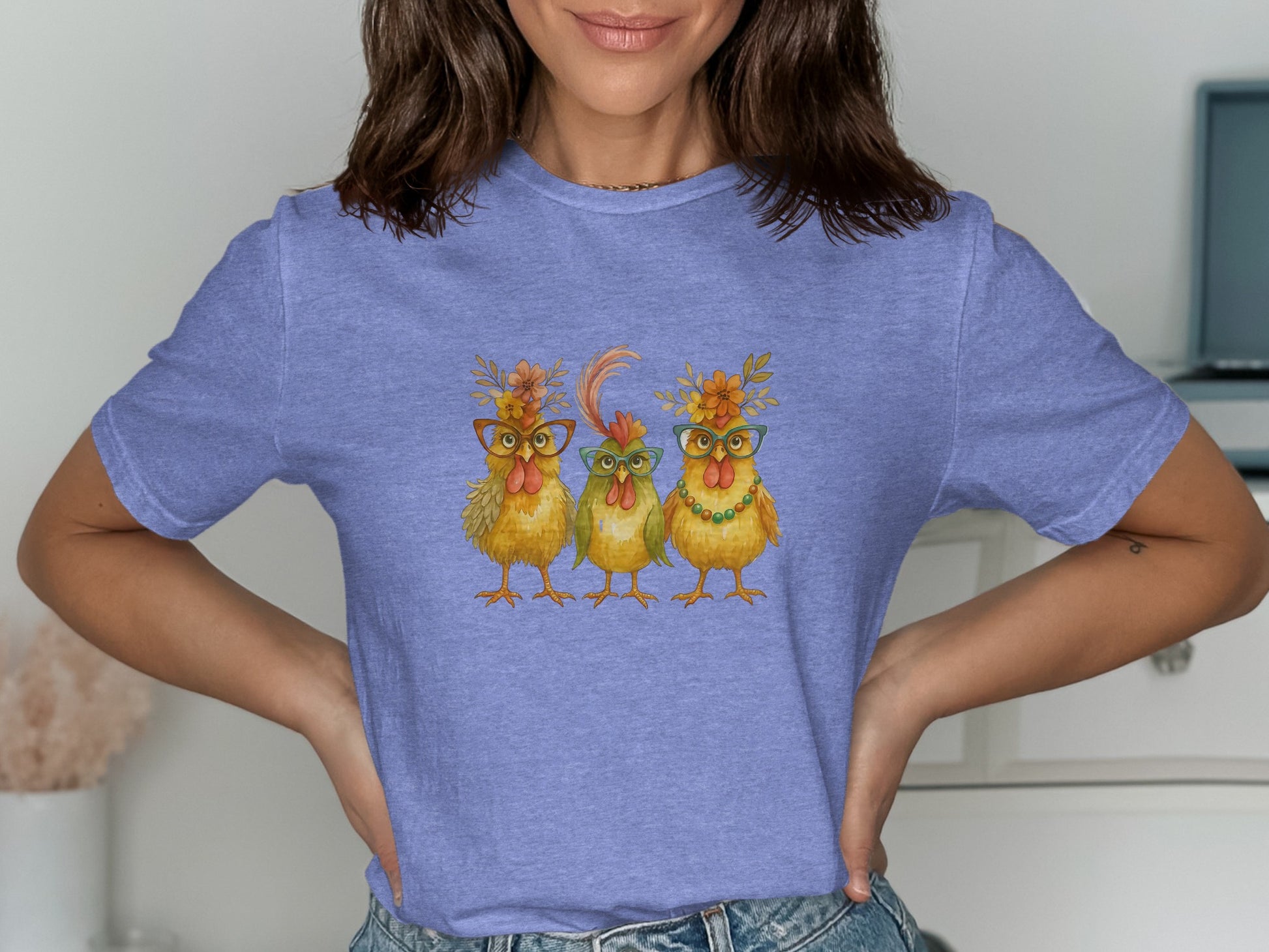 Funny Chickens Wearing Glasses Graphic T-shirt product