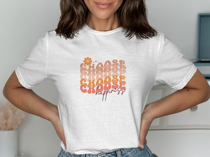 Choose Happiness Graphic White T-Shirt product