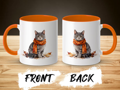 Cat with Orange Scarf Design Coffee Mug Product