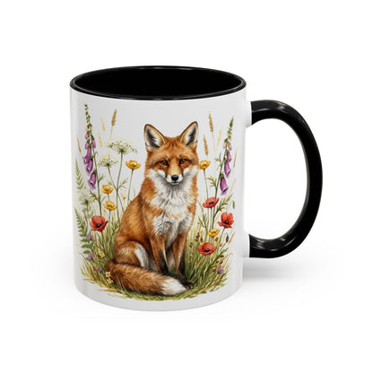 Fox in Wildflower Field Design Mug