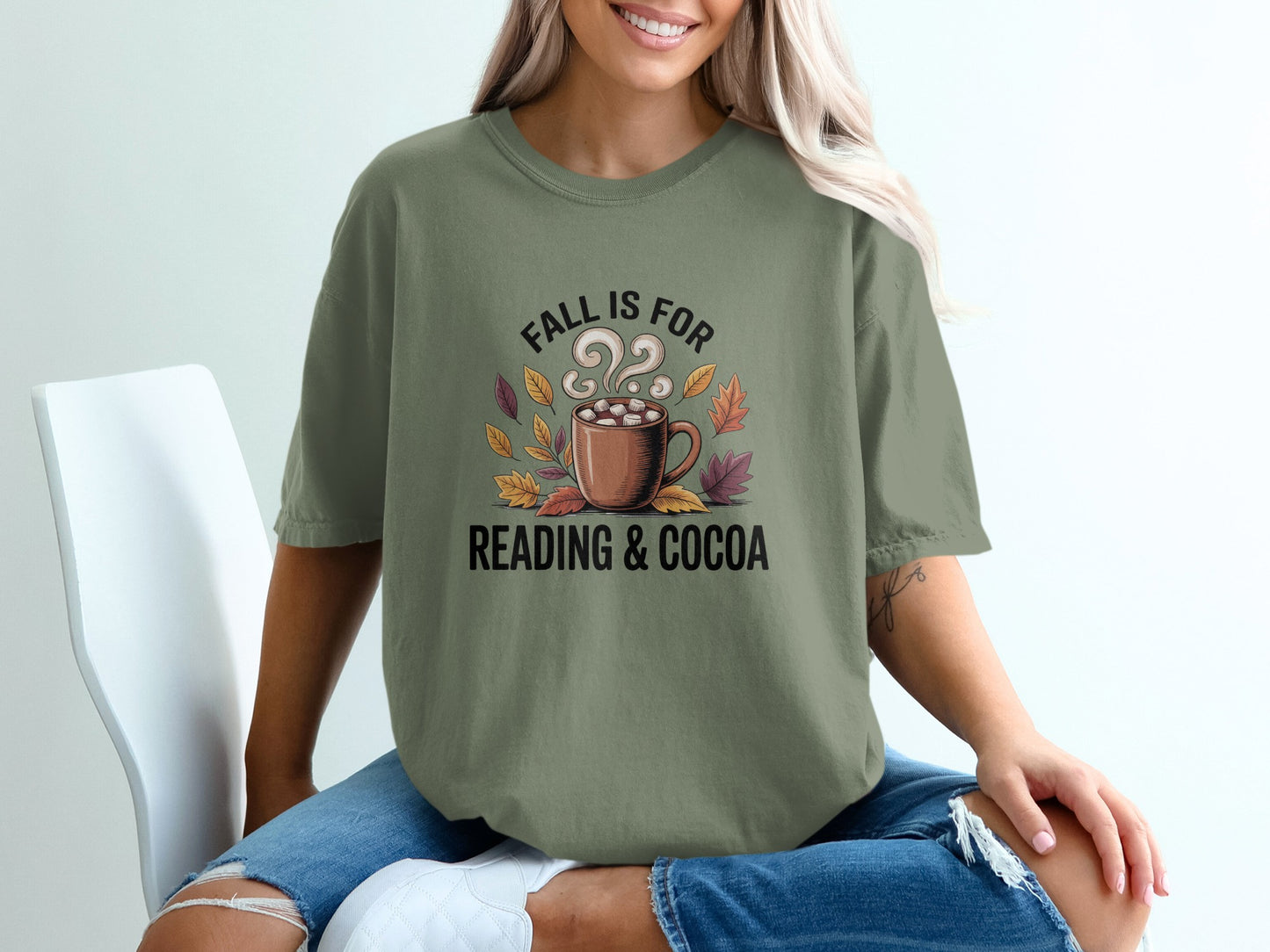 Fall is for Reading & Cocoa Printed T-shirt product type