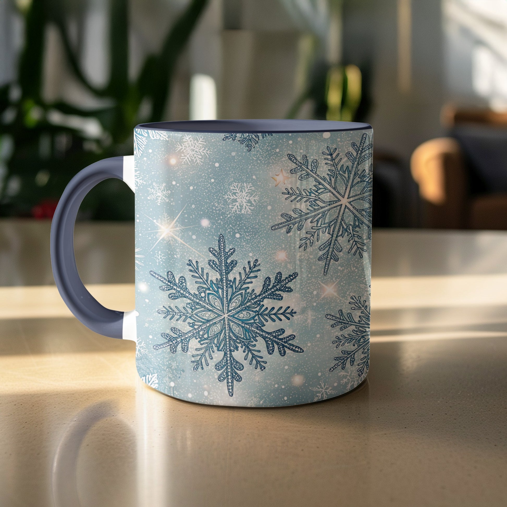 Snowflake Pattern Winter Design Coffee Mug