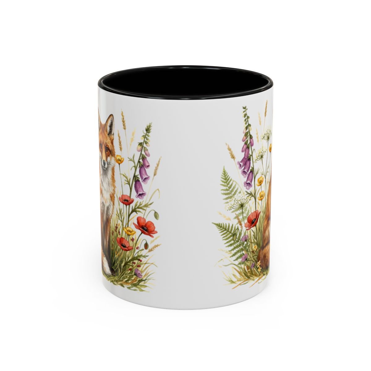 Woodland Creatures and Floral Pattern Mug