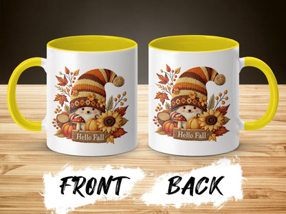 Adorable Autumn Theme Yellow Handle Mug
