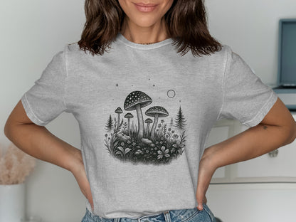Mystical Mushroom Graphic Print T-shirt product type