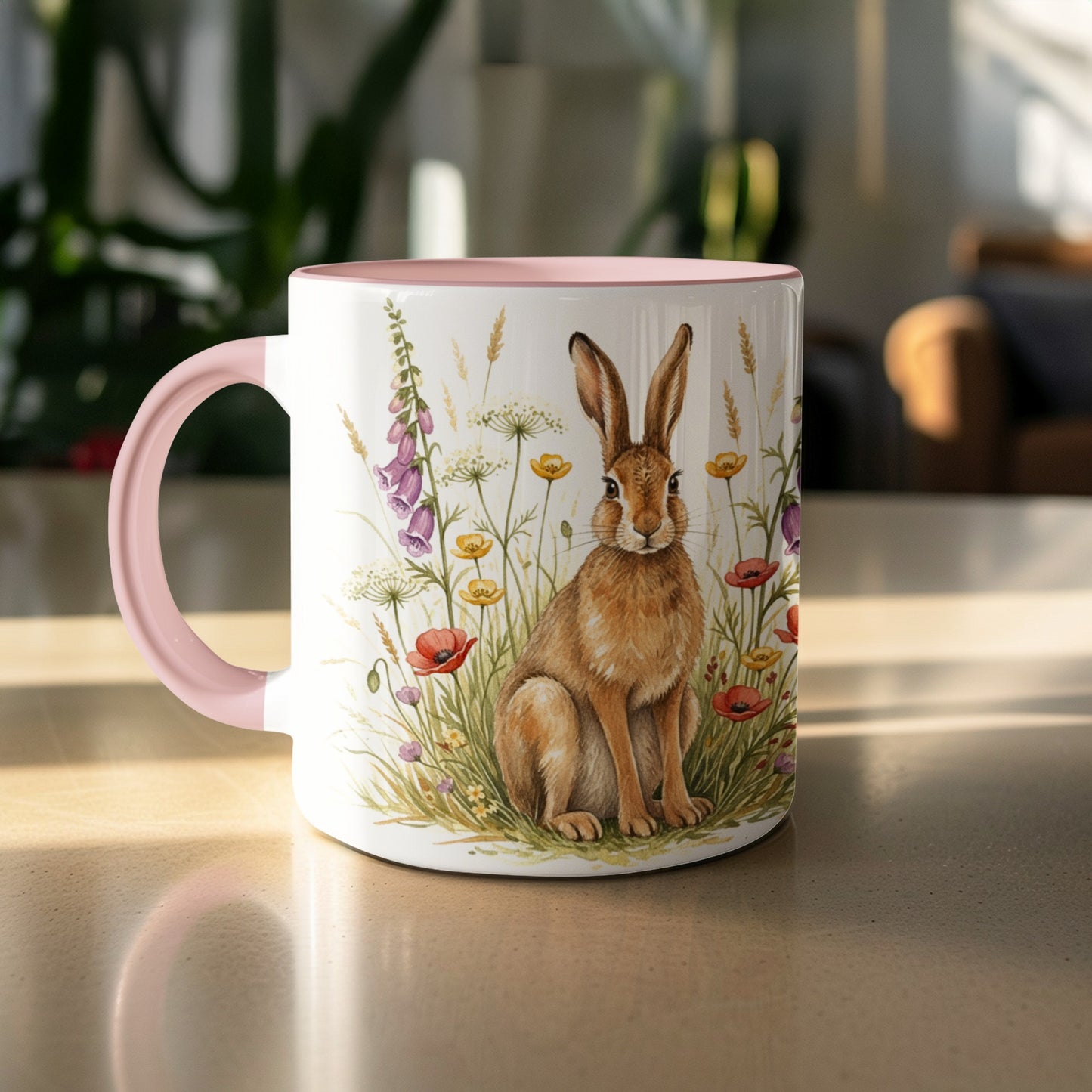 Adorable Bunny with Flowers Coffee Mug for Nature Lovers