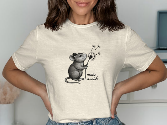 Make a Wish Mouse Dandelion Printed T-Shirt product type