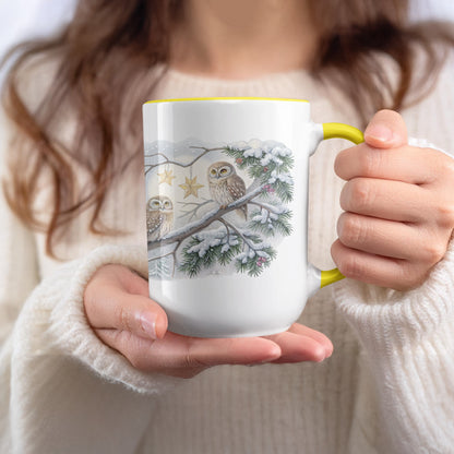 Winter Owl Illustrated Design Ceramic Mug