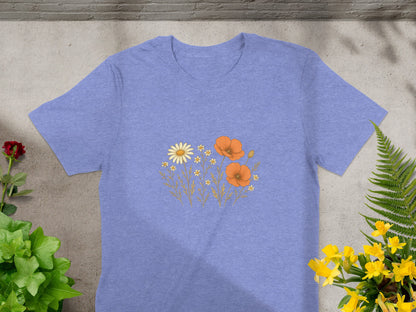 Floral Patterned Graphic T-shirt with Blossoms product type