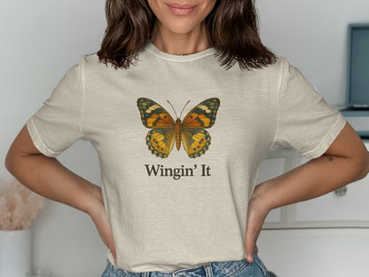 Wingin' It Butterfly Graphic Women's Fashion T-shirt product type