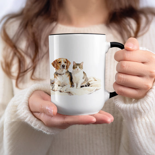 Adorable Cat and Dog Design Ceramic Mug product