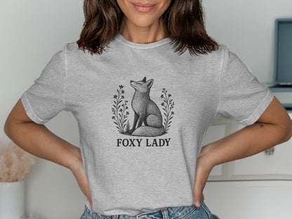 Foxy Lady Graphic Tee with Stylish Fox Illustration product type