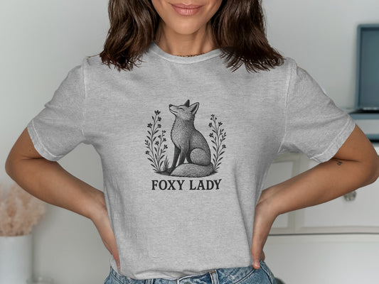 Foxy Lady Graphic Tee with Stylish Fox Illustration product type