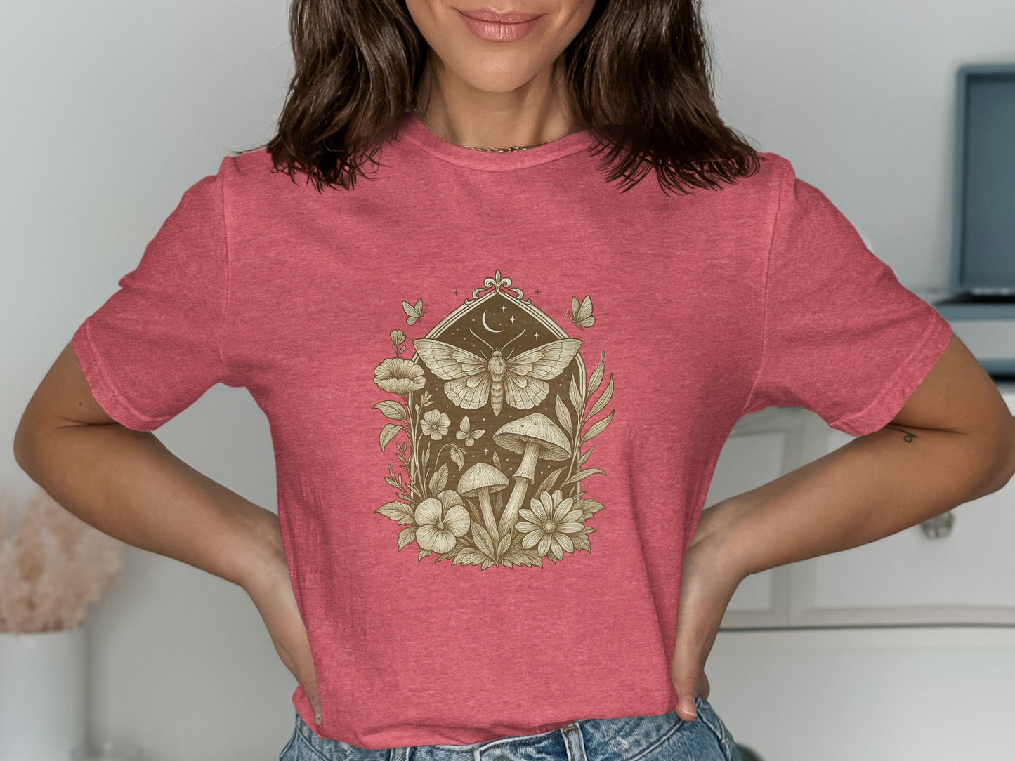 Unique Enchanted Garden Butterfly and Mushroom Shirt product type