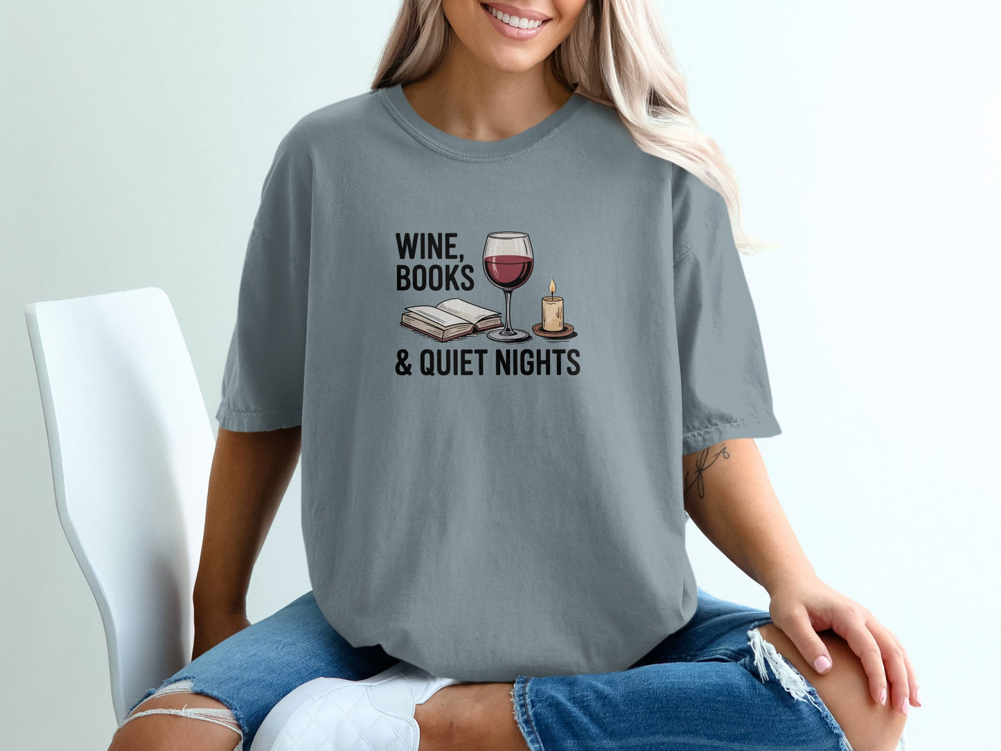 Wine Books and Quiet Nights Women's T-shirt product type