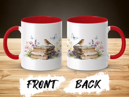 Beautiful Bird and Books Nature Scene Mug product