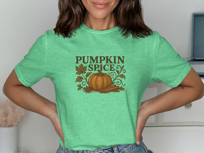 Pumpkin Spice Green Short Sleeve Tee Shirt product type
