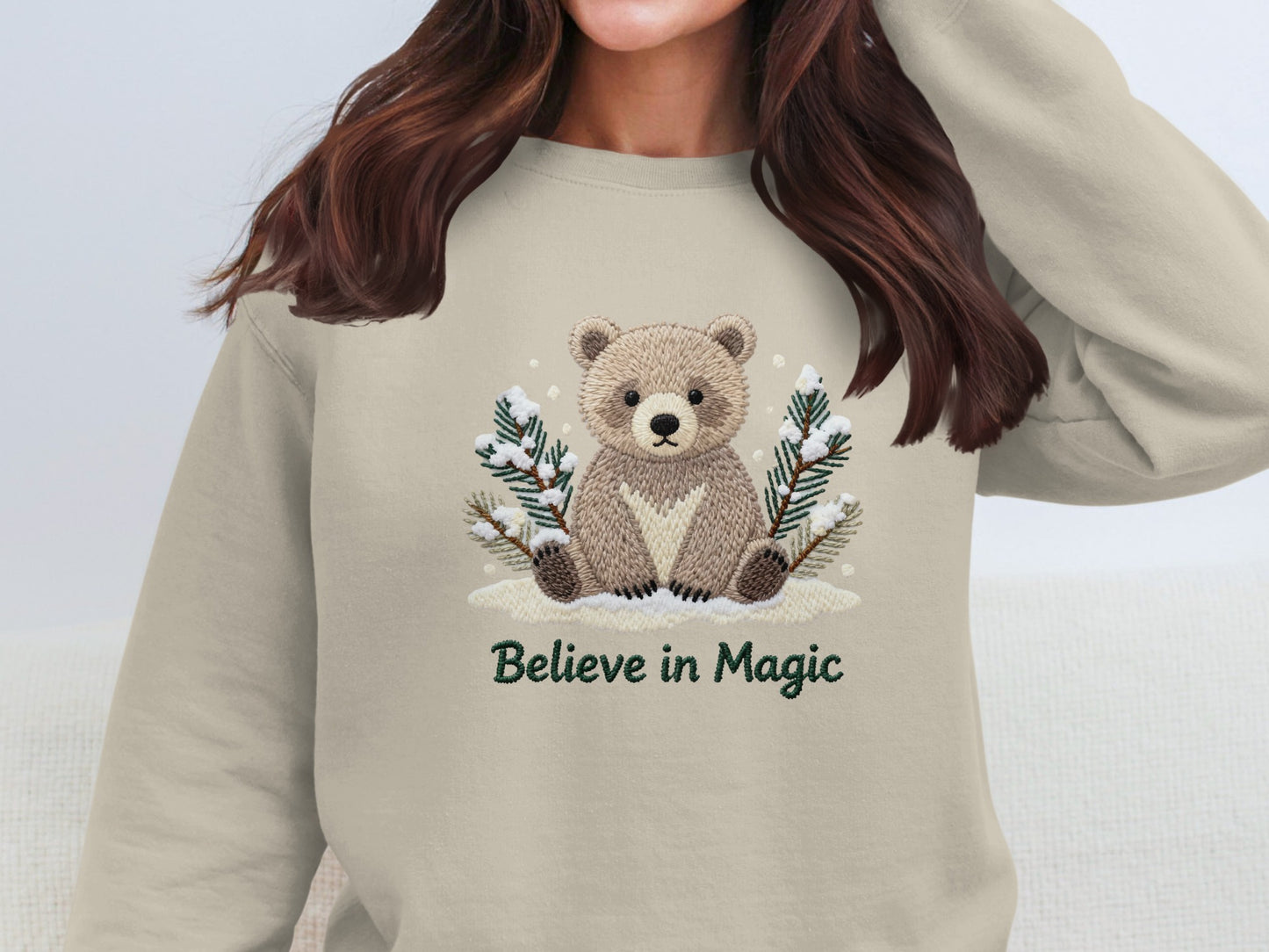 Believe in Magic Cute Bear Graphic Sweatshirt