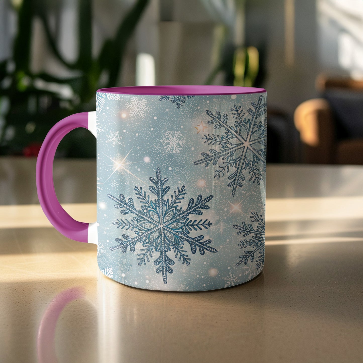 Sparkling Snowflakes Winter Theme Coffee Mug