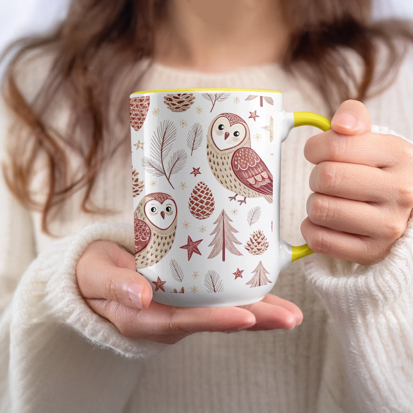 Cute Owl Pattern Ceramic Coffee Mug Product