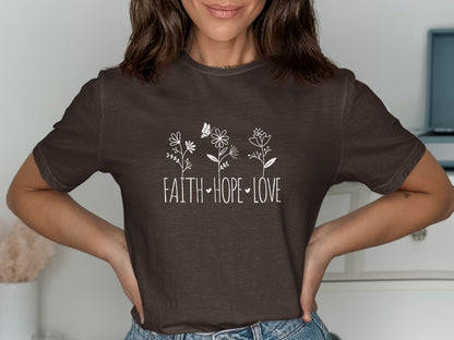 Faith Hope Love Graphic Tee Stylish Casual product type