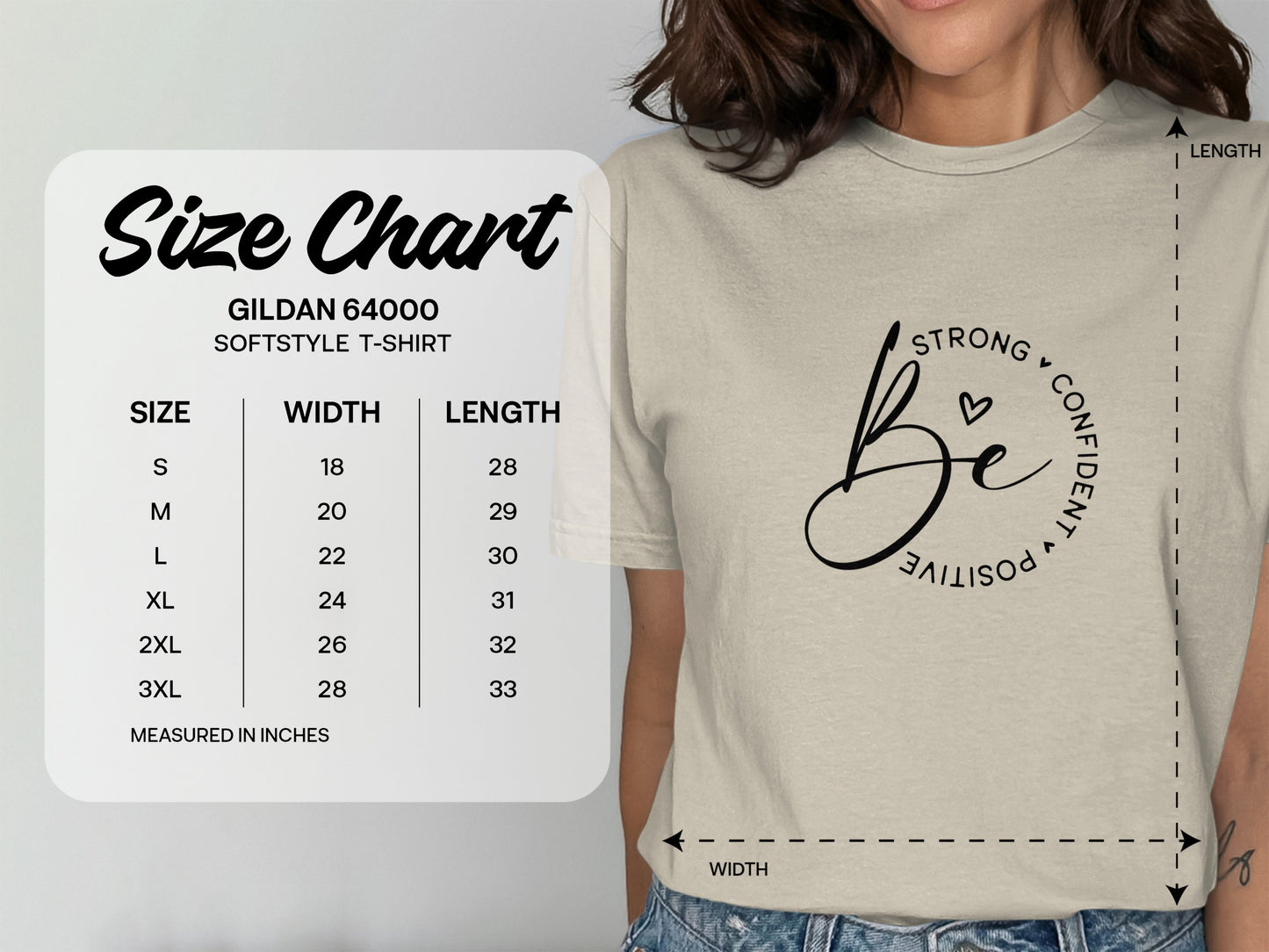 Be Strong Confident Positive Softstyle T-Shirt product type