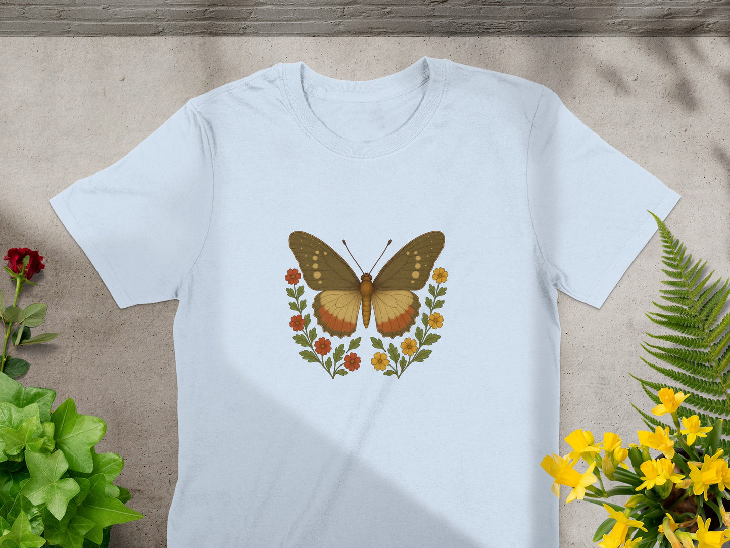 Beautiful Butterfly with Floral Design T-shirt product type