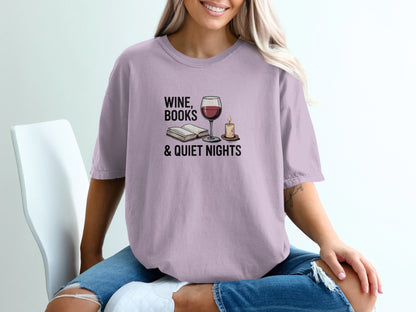 Wine Books and Quiet Nights T-Shirt product type
