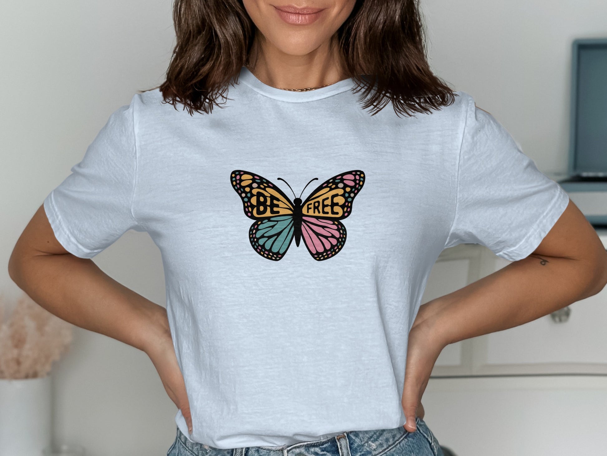 Be Free Butterfly Graphic Tee Shirt product type