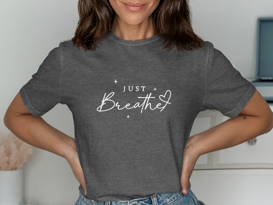 Just Breathe Inspirational Graphic Tee product type