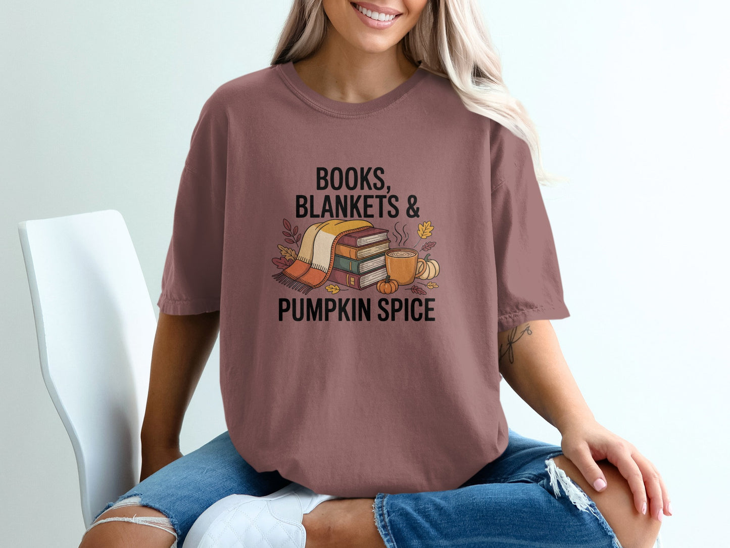 Cozy Books Blankets Pumpkin Spice Graphic Tee product