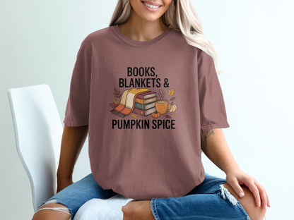 Cozy Books Blankets Pumpkin Spice Graphic Tee product