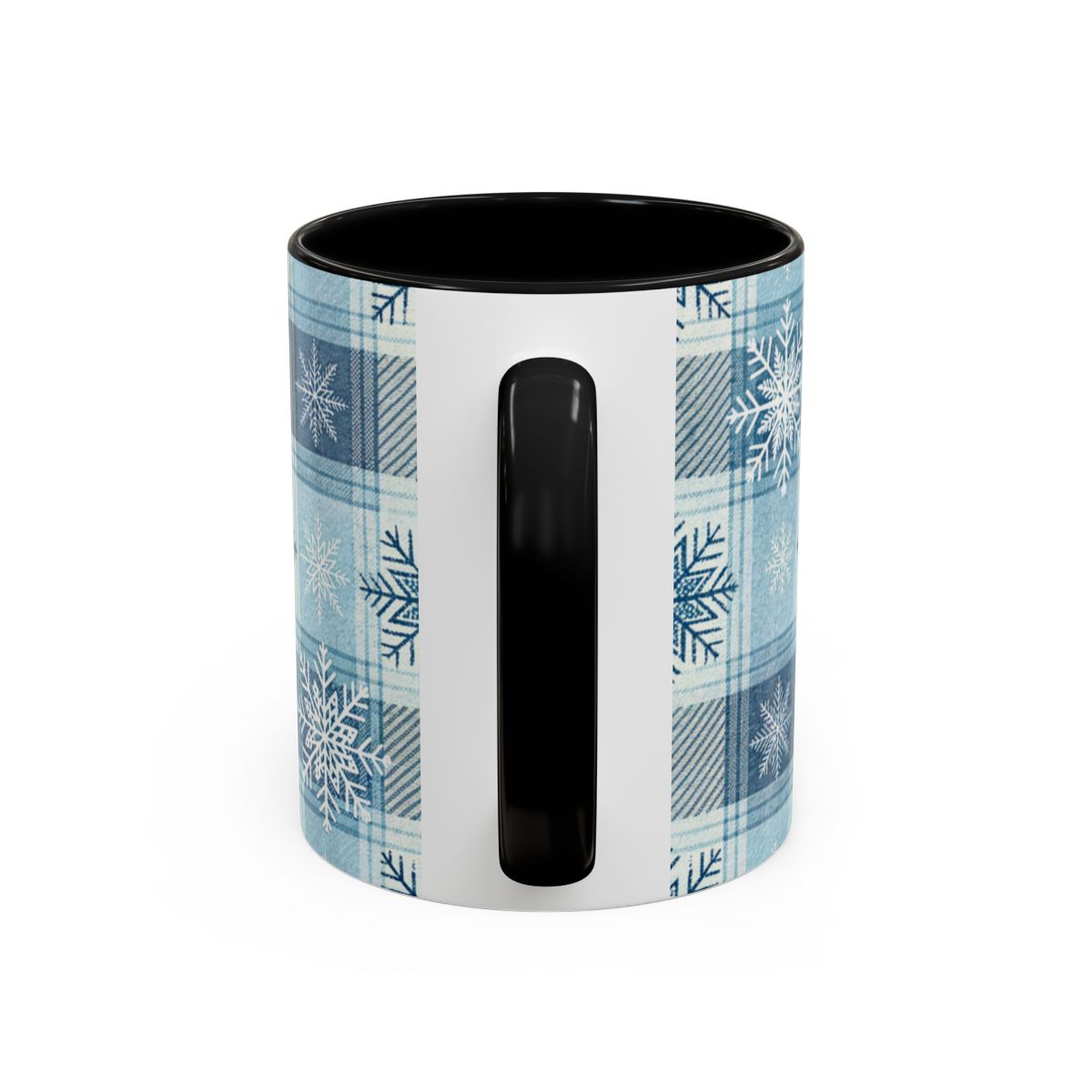 Blue Snowflakes Plaid Winter Pattern Coffee Mug