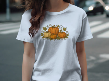 Festive Pumpkin Themed White T-shirt product