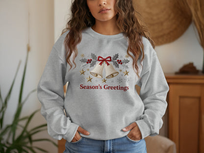 Season's Greetings Bells and Stars Sweatshirt