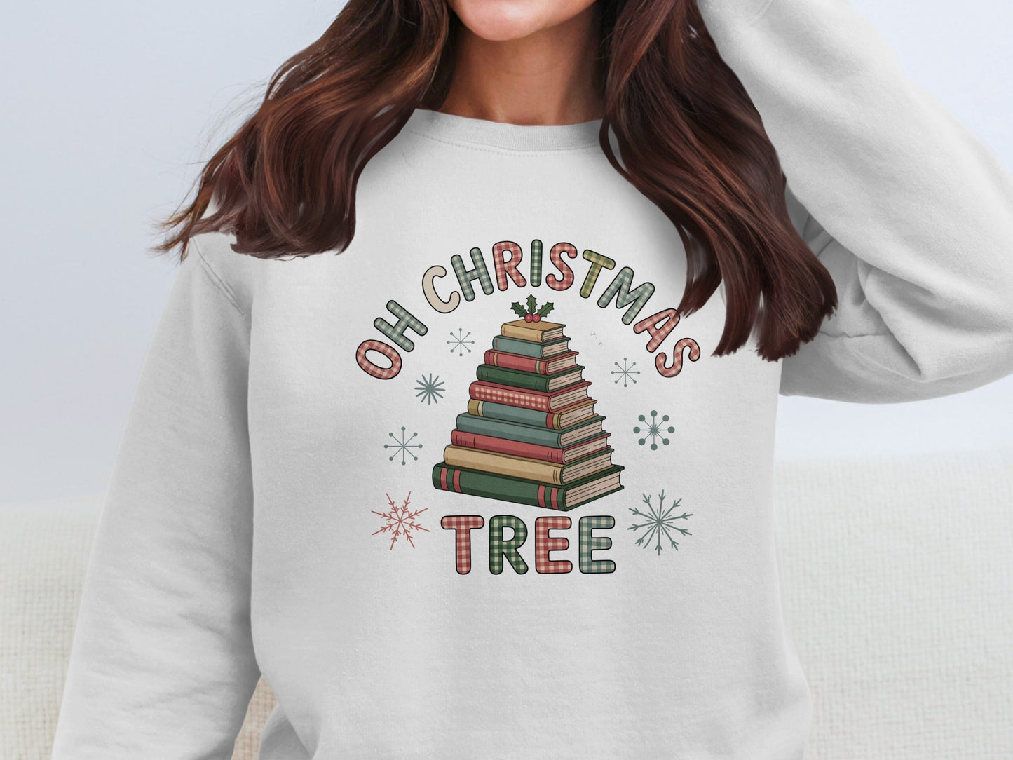 Oh Christmas Tree Stack of Books Sweatshirt