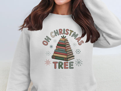 Oh Christmas Tree Stack of Books Sweatshirt