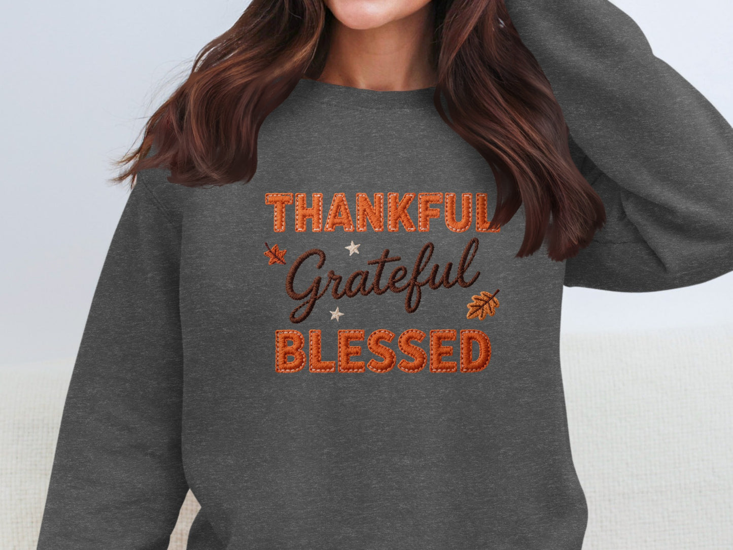 Thankful Grateful Blessed Graphic Sweatshirt