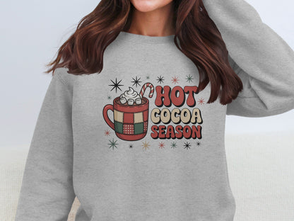 Cozy Hot Cocoa Season Graphic Pullover Sweater