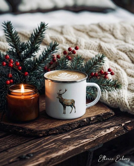 Deer Enamel Coffee Mug