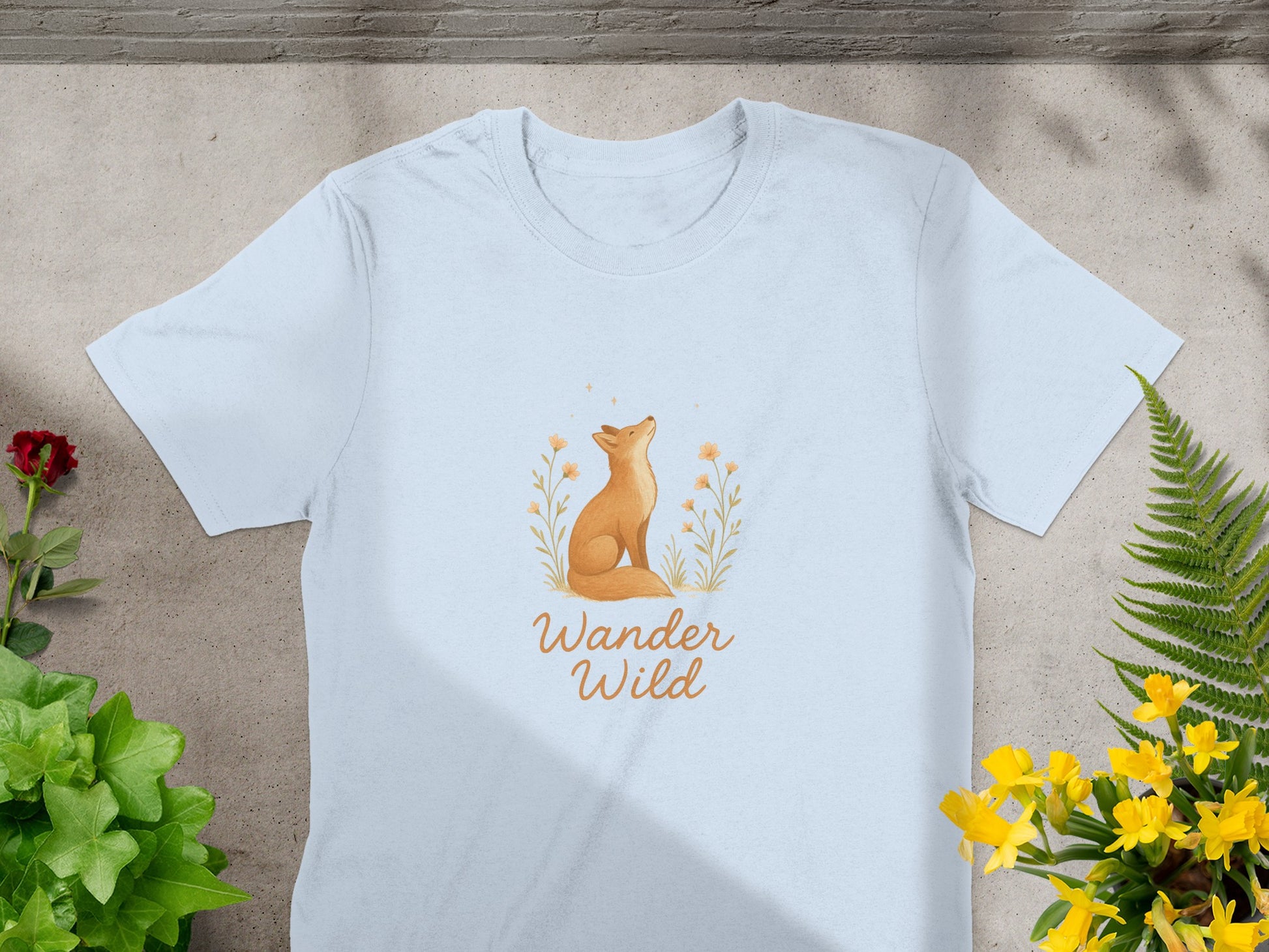Wander Wild Cute Fox Illustration T-shirt Product