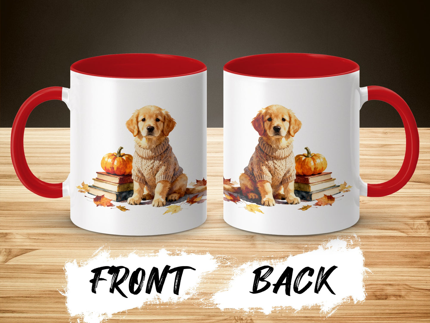 Cute Autumn Puppy Design Printed Coffee Mug product