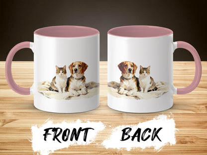 Cute Dog and Cat Friends Design Mug Product