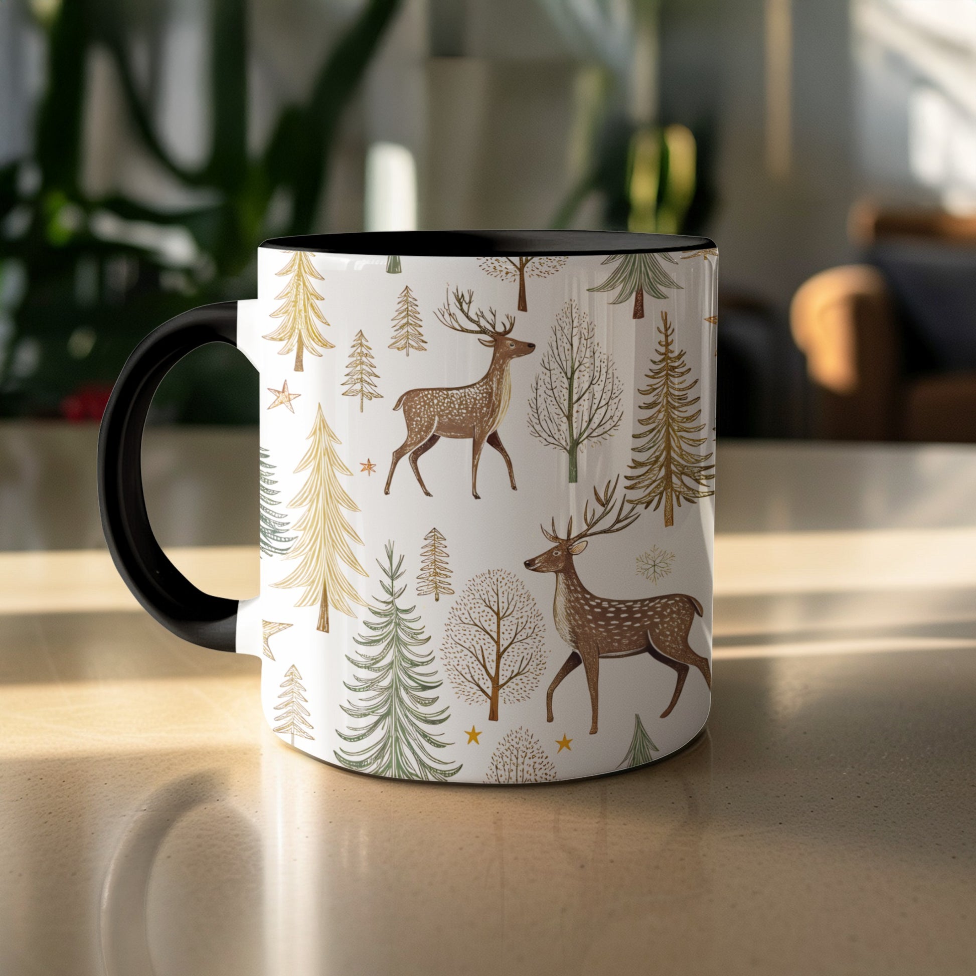 Festive Deer Holiday Design Mug for Cozy Winter Mornings