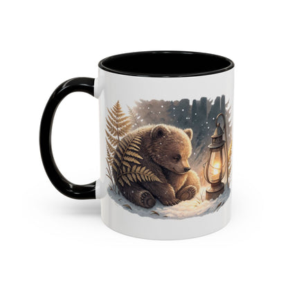 Adorable Bear with Lantern Artwork on Cozy Mug